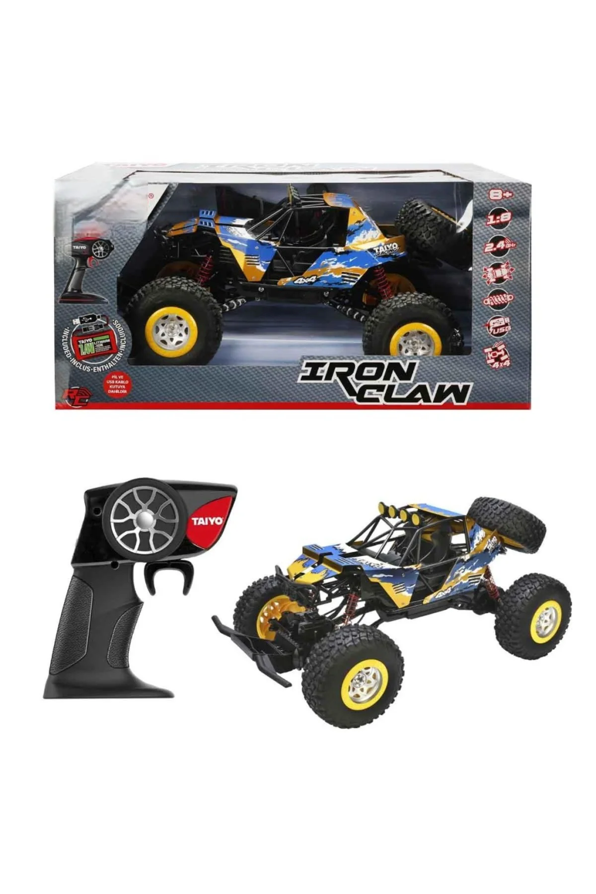 S00041785 R/C BÜYÜK ARABA 1/8 NEW IRON CLAW 7.4V 4WD