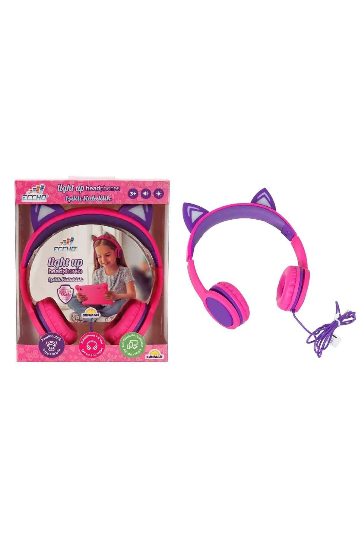 S00091067 -SUN-GLE-ECH-KULAKLIK KABLOLU KEDİ ŞKL.IŞIKLI PEMBE-MOR S00091067 -SUN-GLE-ECH-KULAKLIK KABLOLU KEDİ ŞKL.IŞIKLI PEMBE-MOR Fiyatı, Yorumları ve Özellikleri