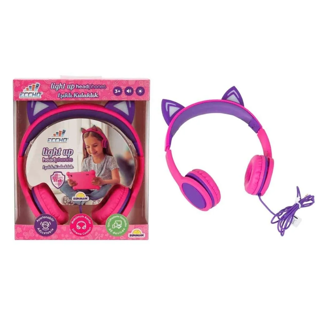 S00091067 -SUN-GLE-ECH-KULAKLIK KABLOLU KEDİ ŞKL.IŞIKLI PEMBE-MOR S00091067 -SUN-GLE-ECH-KULAKLIK KABLOLU KEDİ ŞKL.IŞIKLI PEMBE-MOR