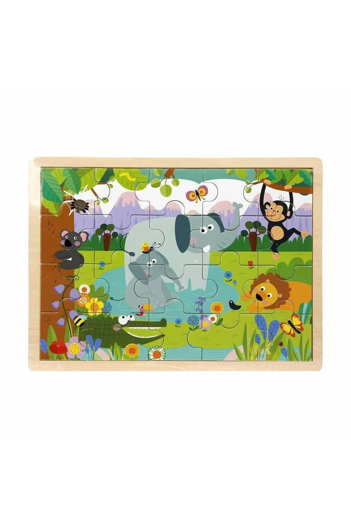 S01002909 Wooden Puzzle Vehıcles Anmals 5 Pcs 2 Ast - Görsel 2
