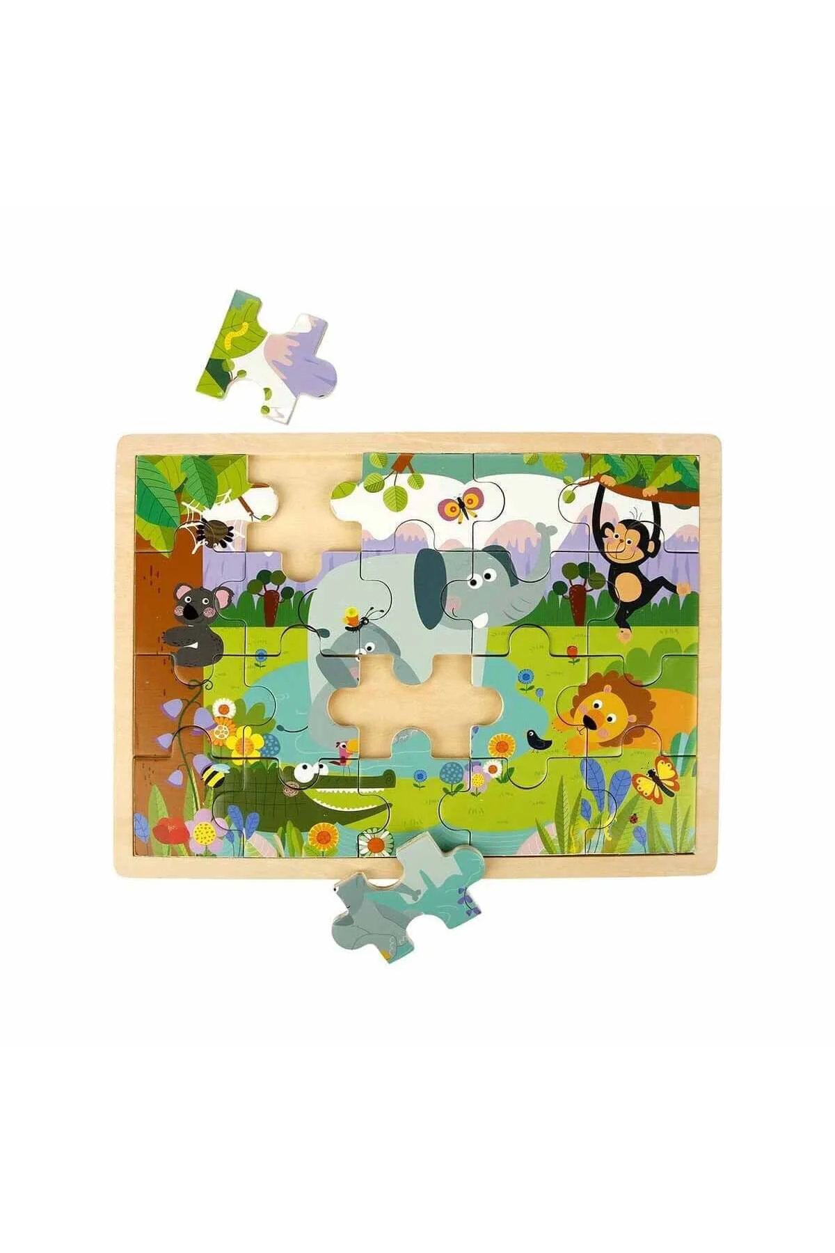 S01002909 WOODEN PUZZLE VEHICLES ANMALS 5 PCS 2 AST