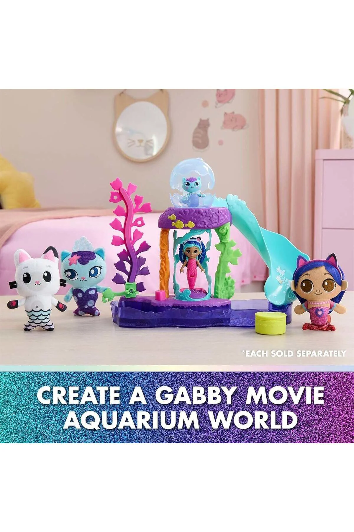 S01009006 SUN-SPM-FİGÜR OYUN SET GABBY S DOLLHOUSE RENKLİ AKVARYUM 12PRÇ.