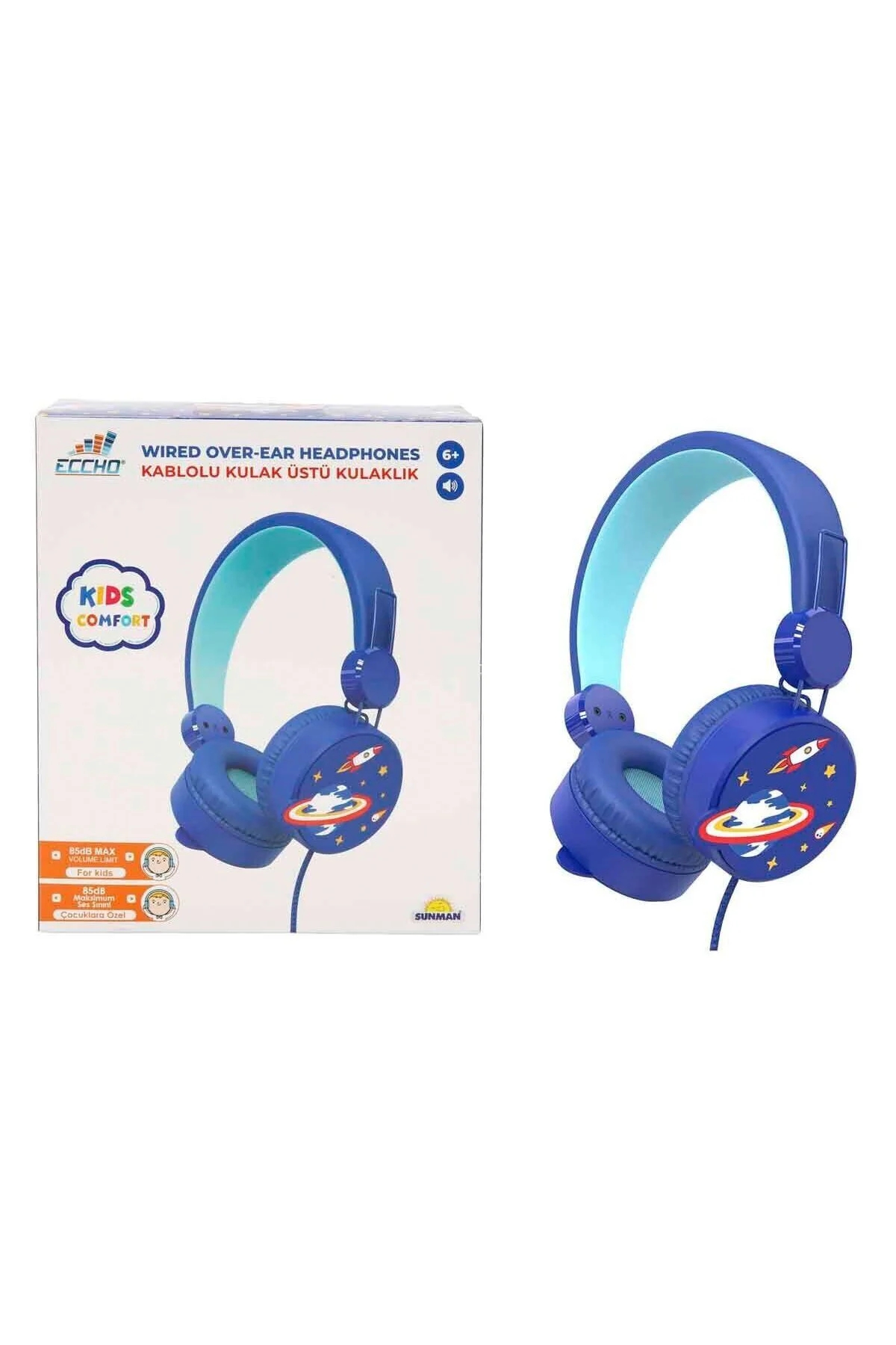 S02002604 -SUN-GLE-ECH-KULAKLIK MİKROFONLU KABLOLU UZAY RESİMLİ MV.
