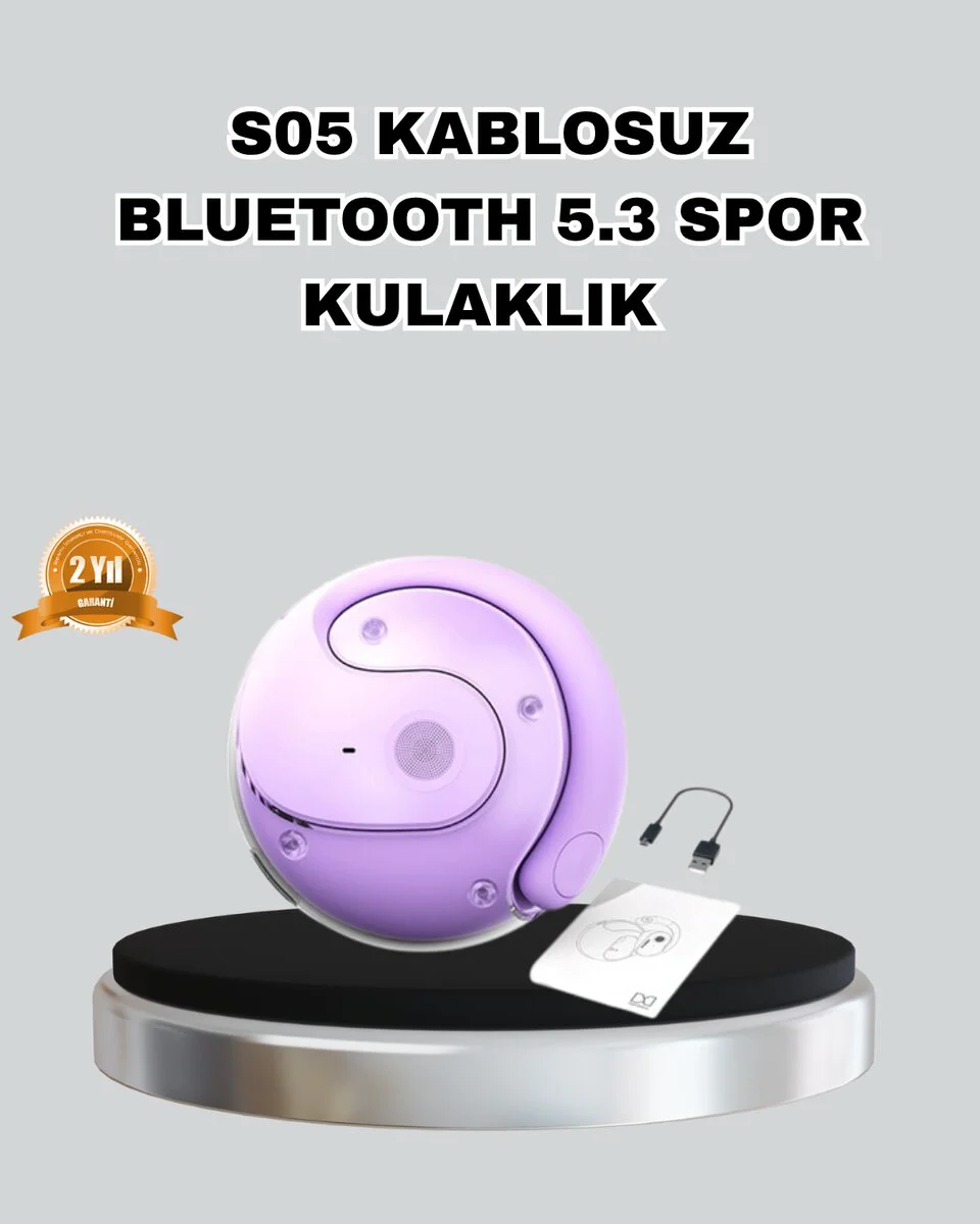 S05 Bluetooth 5.3 Kablosuz Kulaklık IPX4 Spor Uyumlu Suya Dayanıklı Stereo Ses