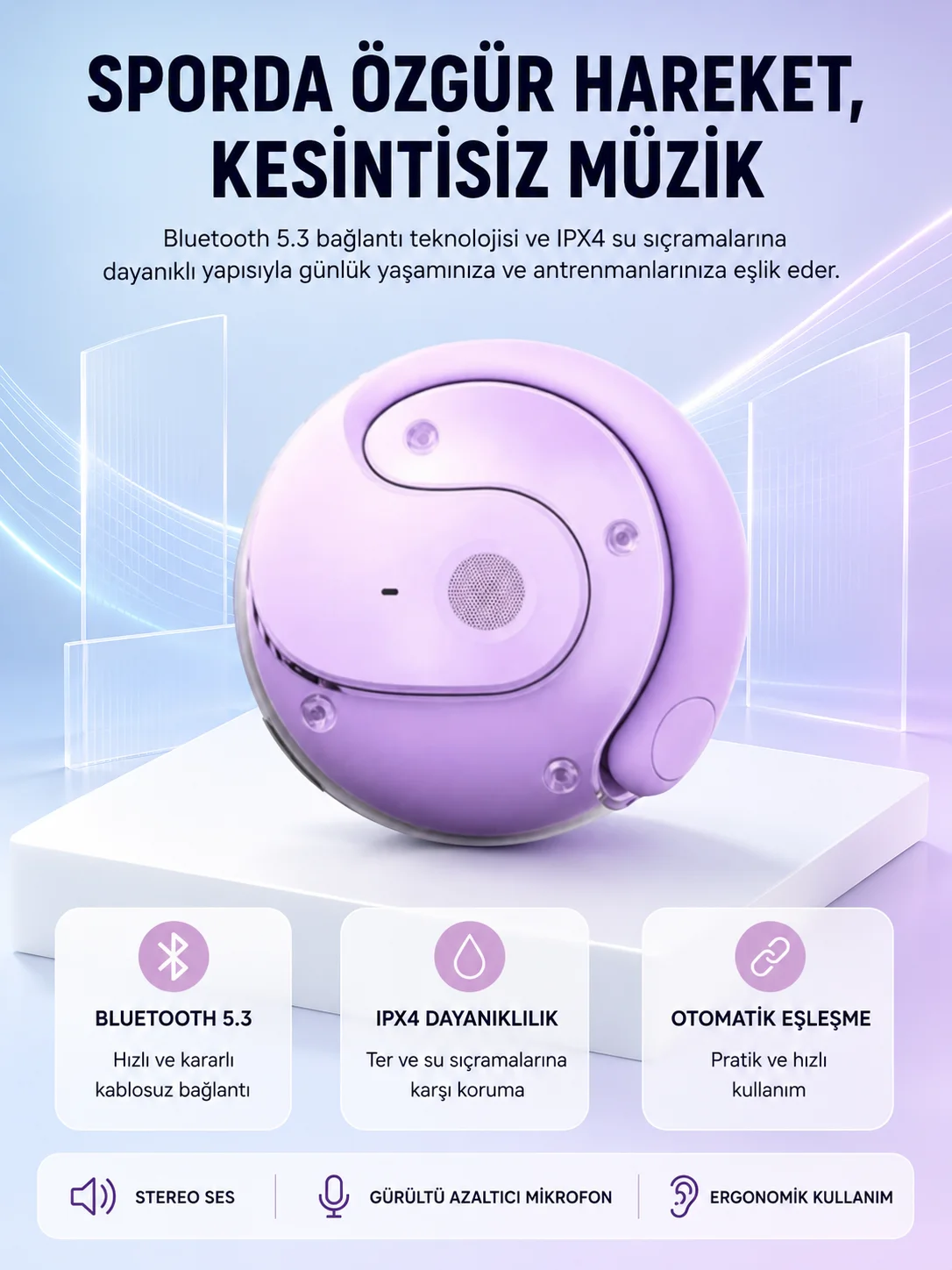 S05 Kablosuz Kulaklık Bluetooth 5.3 IPX4 Su Geçirmez Stereo Ses Otomatik Bağlantı Yeni Nesil S05 Kablosuz Kulaklık Bluetooth 5.3 IPX4 Su Geçirmez Stereo Ses Otomatik Bağlantı Yeni Nesil