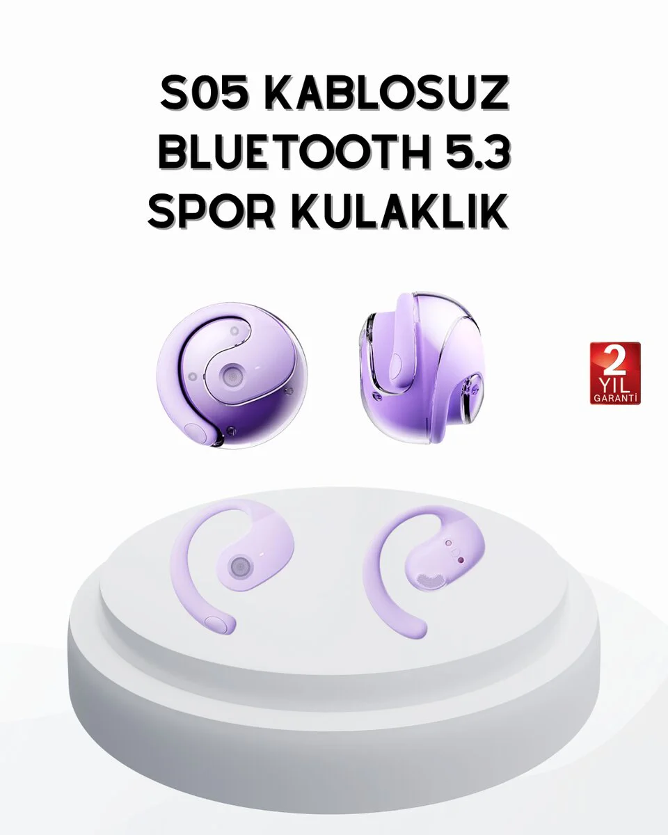 S05 Kablosuz Kulaklık - Bluetooth 5.3, IPX4 Su Geçirmez ve Otomatik Eşleşme Özellikli Spor Kulaklığı