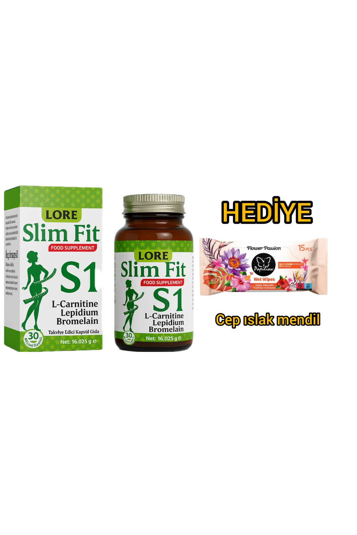 S1 LORESLİMFİT 30KP CEP ISLAK MENDİL HEDİYE