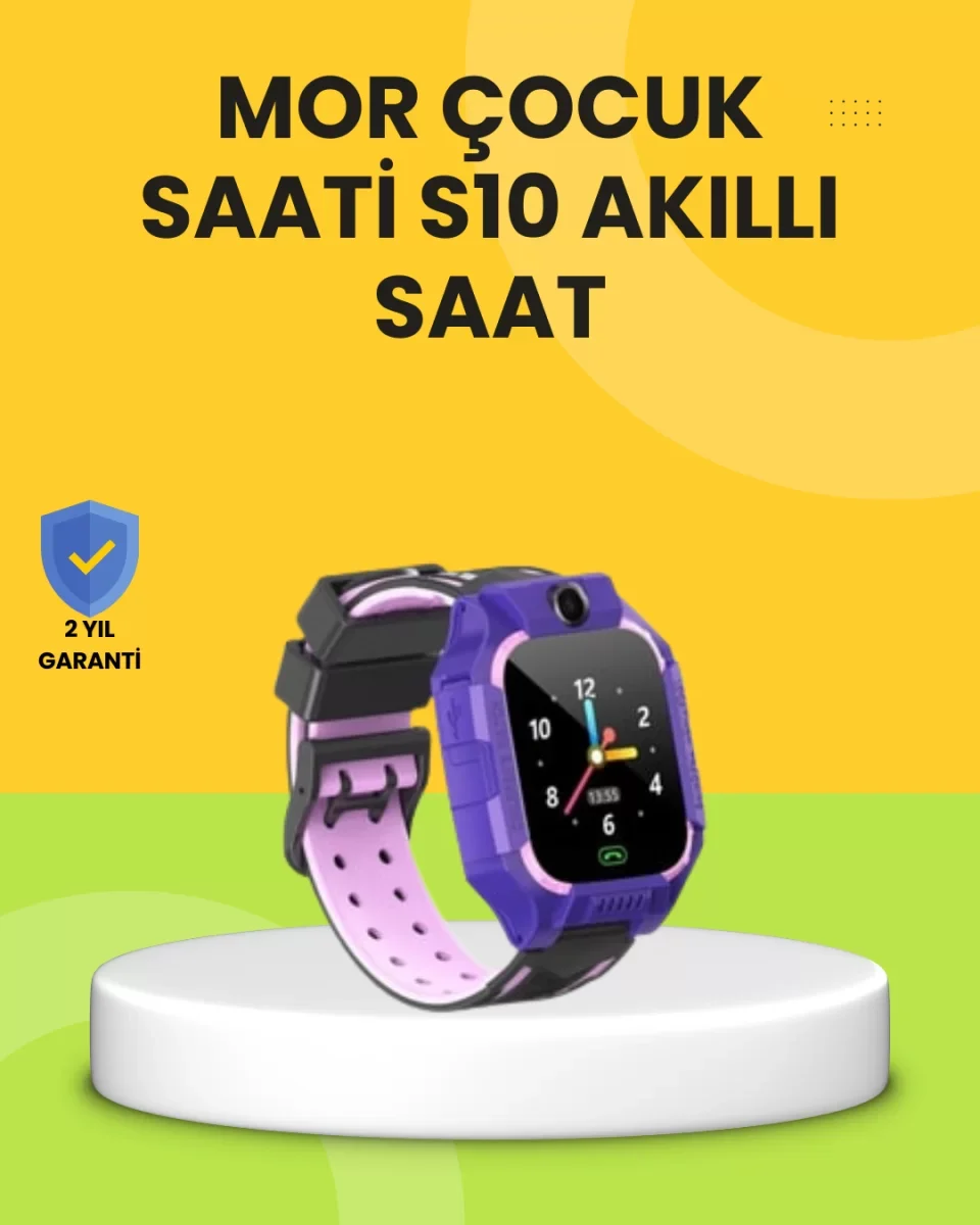 S10 Akıllı Çocuk Saati Mor Tasarım Adımsayar ve Alarm Fonksiyonlu - Lisinya