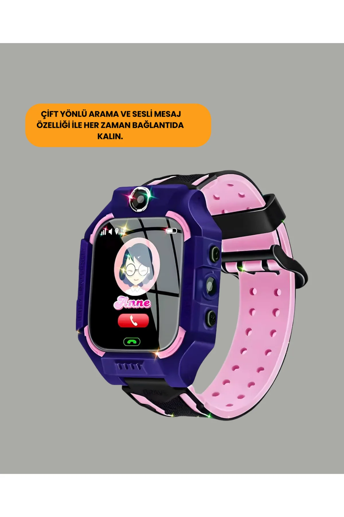 S10 Mor Akıllı Çocuk Saati Konum Takip ve Güvenlik Özellikli - Li