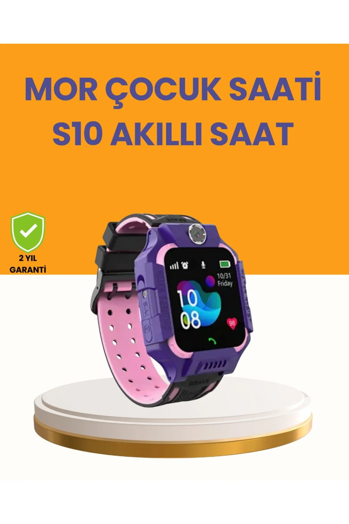 S10 Mor Akıllı Çocuk Saati Konum Takip ve Güvenlik S10 Mor Akıllı Çocuk Saati Konum Takip ve Güvenlik