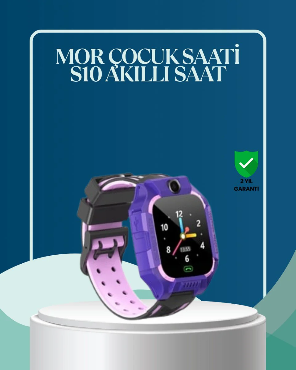 S10 Mor Çocuk Takip Saati - Elektronik Bariyer ve Sesli Mesaj Destekli