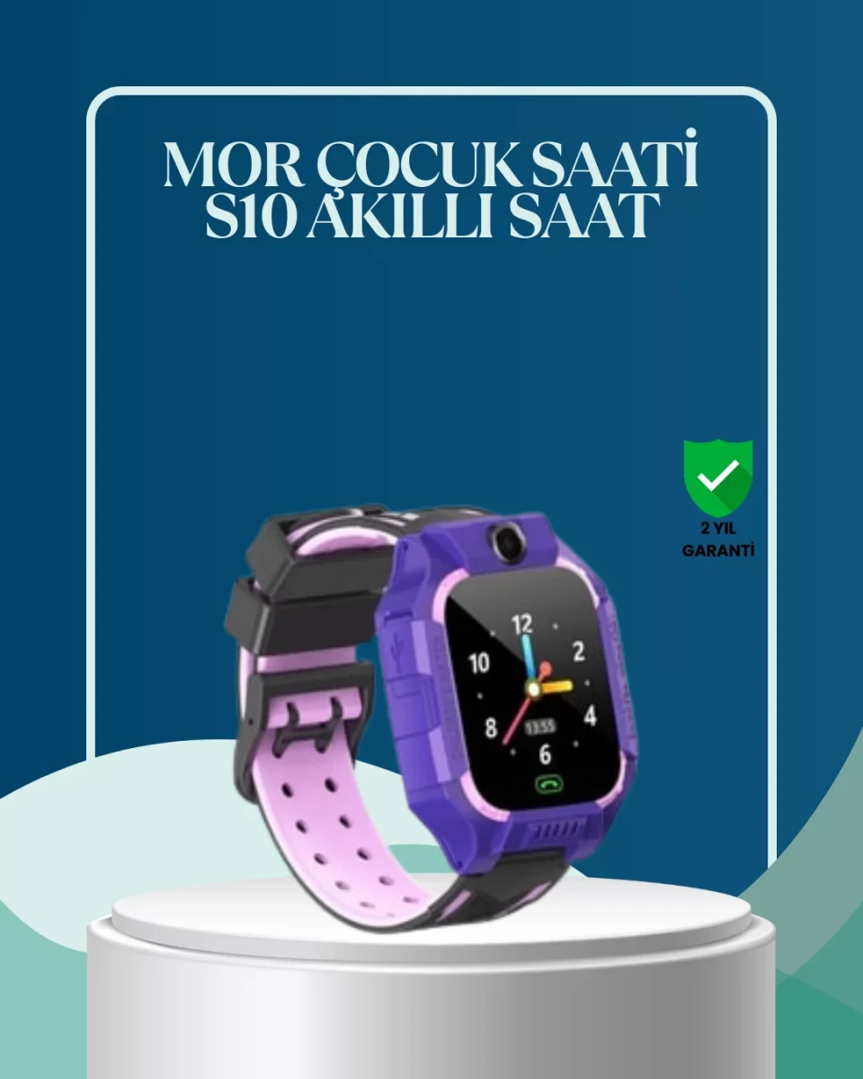S10 Mor Çocuk Takip Saati Elektronik Bariyer ve Sesli Mesaj Deste