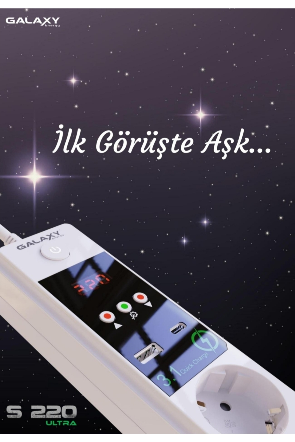 S220 ULTRA MOBİL ŞARJ SOKETLİ 4 LÜ ENERJİ KORUMA VE KONTROL CİHAZ