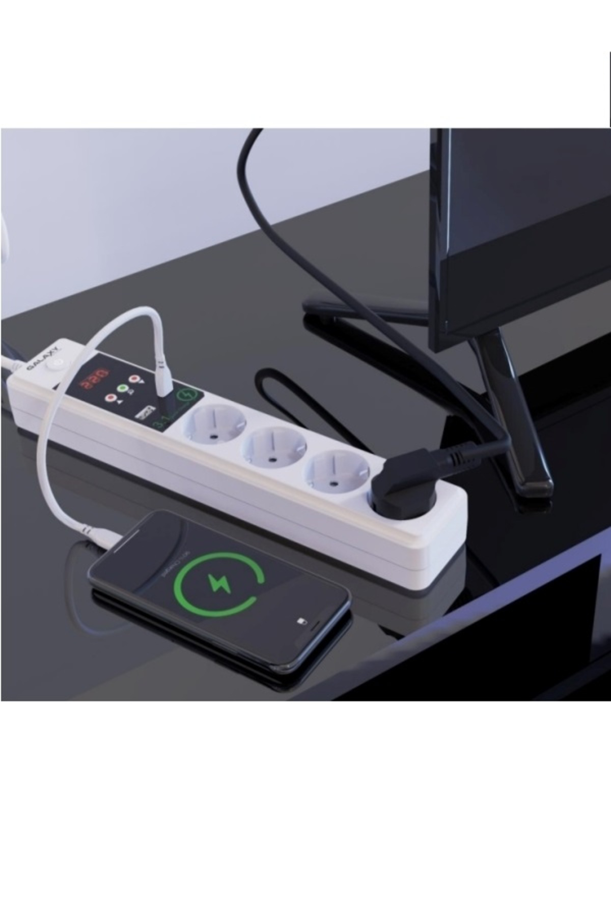 S220 ULTRA MOBİL ŞARJ SOKETLİ 4 LÜ ENERJİ KORUMA VE KONTROL CİHAZ