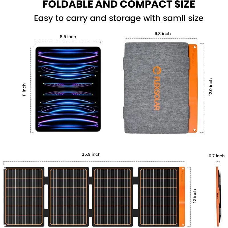 S40 40W USB Çıkışlı Solar Panel - Taşınabilir Katlanır Güneş Paneli, IP67 Su Geçirmez, 24% Yüksek Dönüşüm Verimi Fiyatı, Yorumları ve Özellikleri