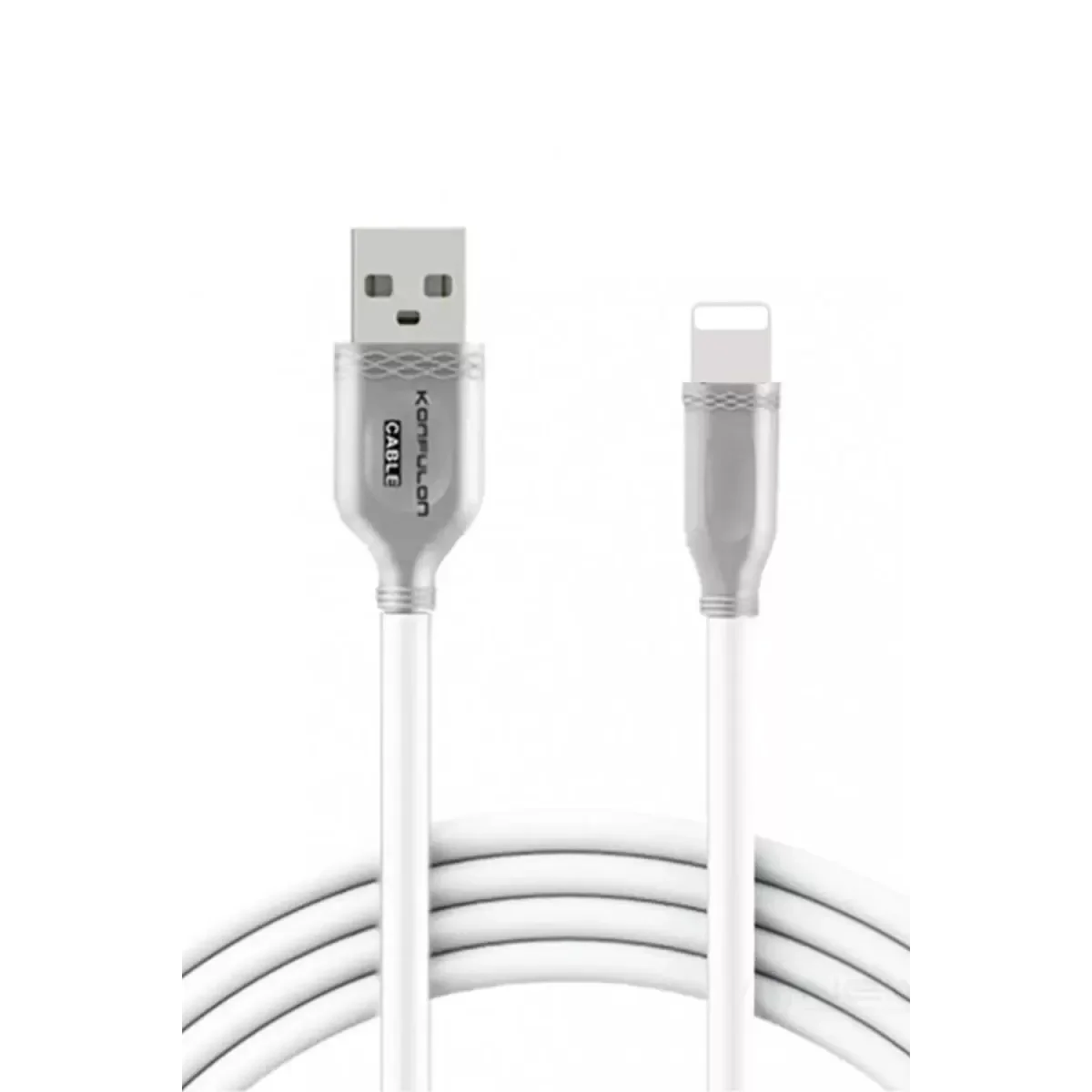 S48 Lightning Kablo iPhone ile Uyumlu 1M 3A Hızlı Şarj Kablosu - Beyaz