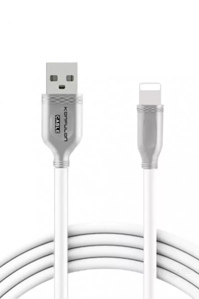 S48 Lightning Kablo iPhone ile Uyumlu 1M 3A Hızlı Şarj Kablosu - Beyaz