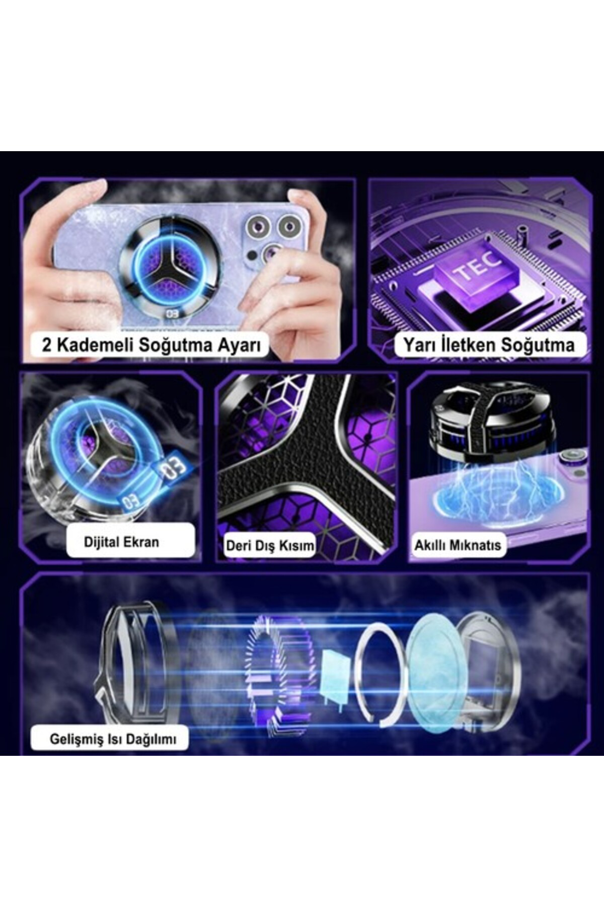 Pmr S9 Usb'den Manyetik Sıcaklık Göstergeli Rgb İşıklı Hızlı Soğutma