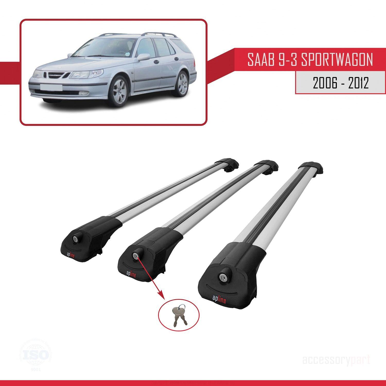 Saab 9-3 Sportwagon 2006-2012 Arası ile uyumlu ACE-1 Ara Atkı Tav