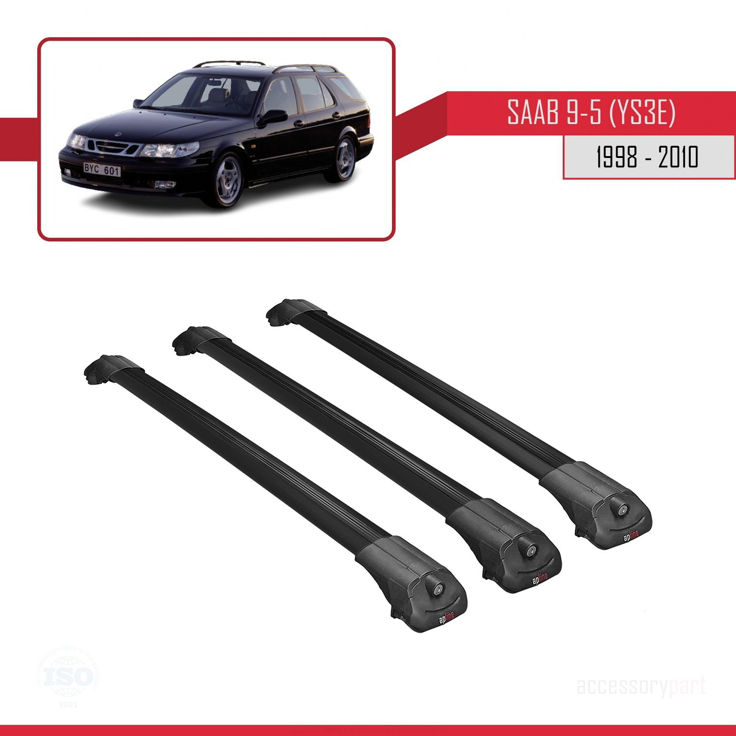 Saab 9-5 (YS3E) 1998-2010 Arası ile uyumlu ACE-1 Ara Atkı Tavan B