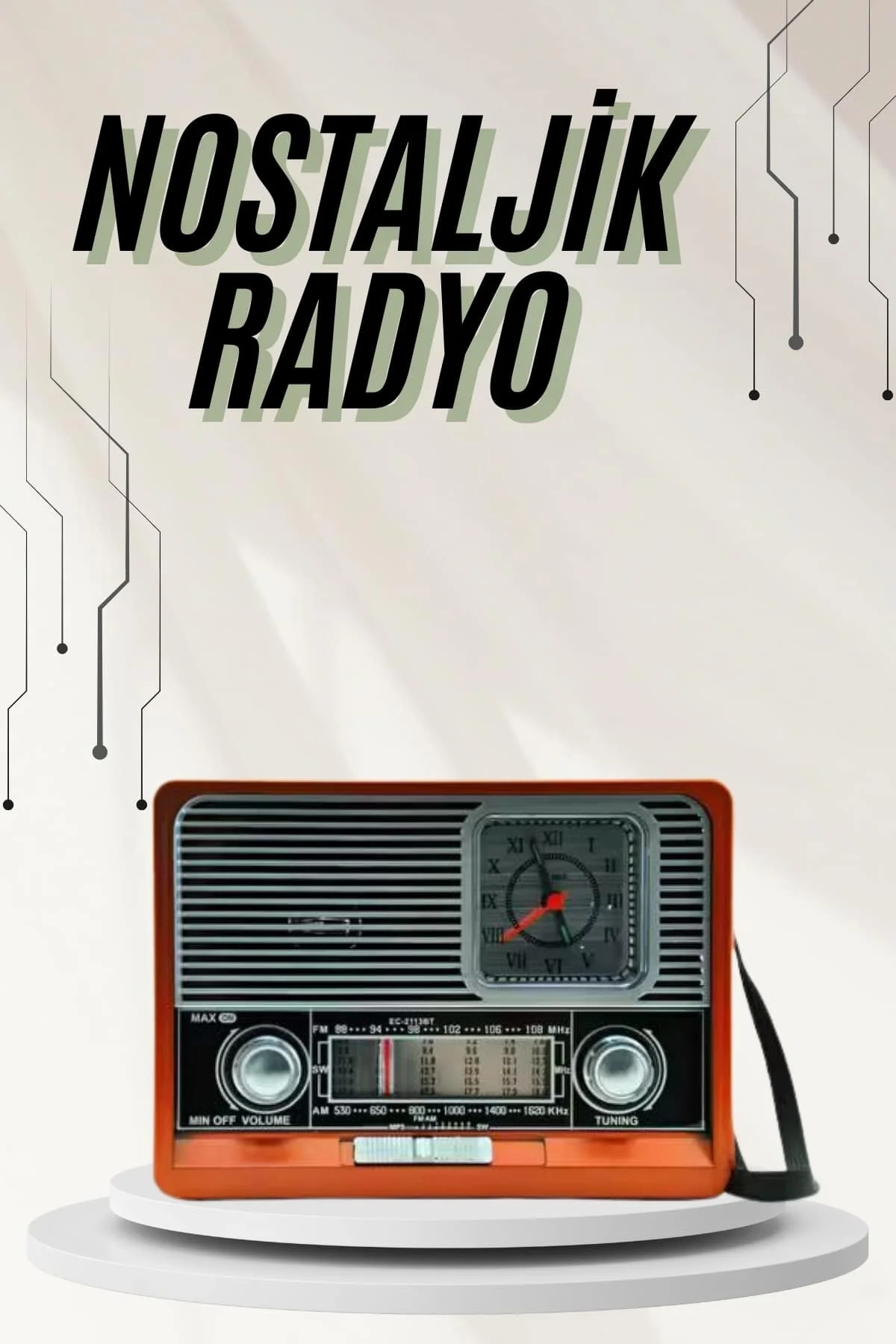 Saatli Fenerli Bluetooth Nostaljik Radyo AUX SD USB Girişli Bluetooth Hoparlör Saatli Fenerli Bluetooth Nostaljik Radyo AUX SD USB Girişli Bluetooth Hoparlör