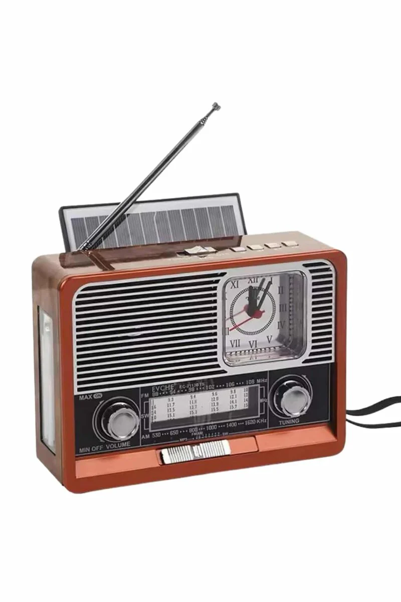 Saatli Fenerli Bluetooth Nostaljik Radyo - Retro Tasarımlı Taşınabilir Hoparlör