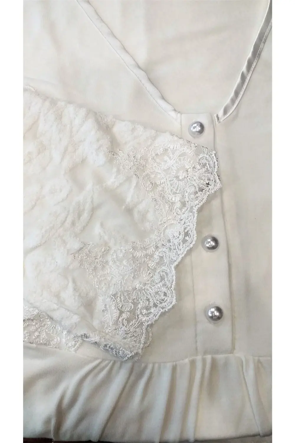 Sabahlıklı 3'iü Pijama Takımı Ekru