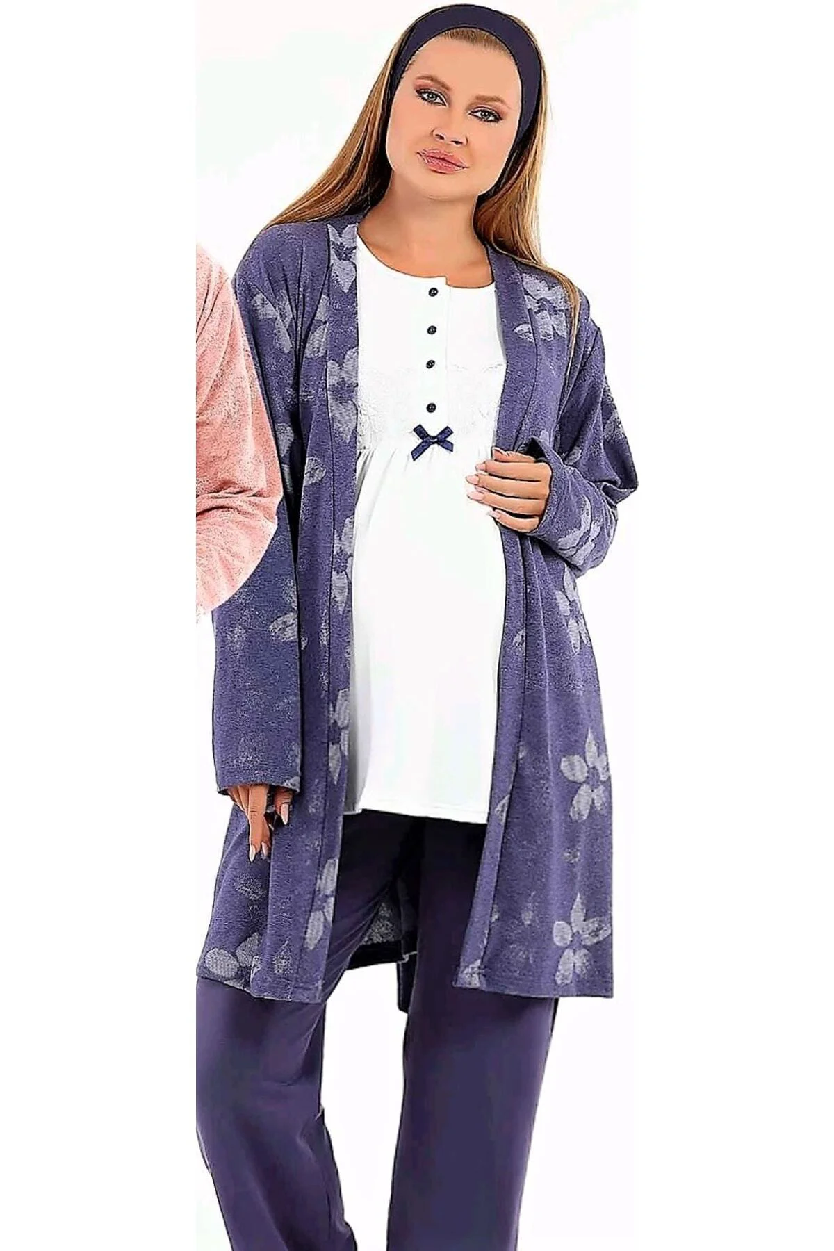 Sabahlıklı Loğusa Pijama Takımı Indigo.yeni Sezon