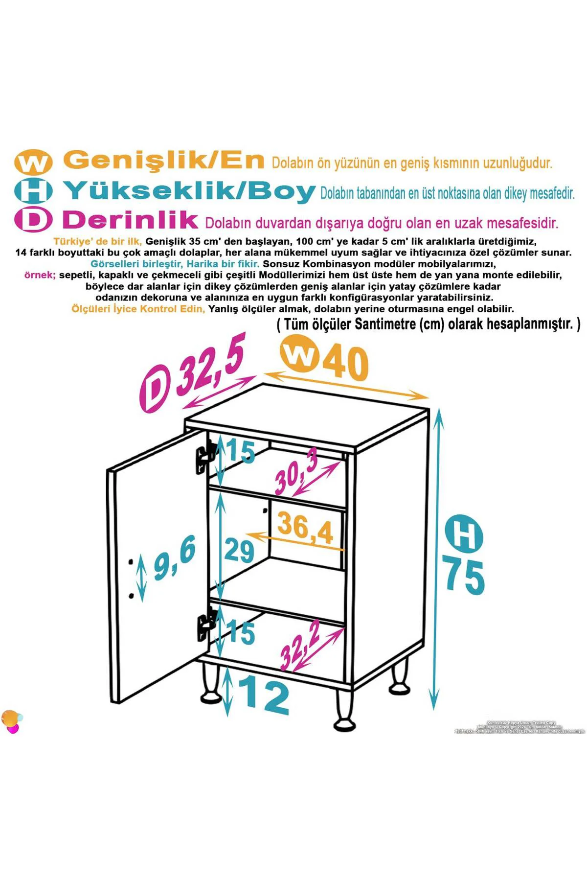 Sabir 40 cm 2 Raflı Beyaz Banyo Mutfak Dolabı 3 Bölmeli Çok Amaçl Sabir 40 cm 2 Raflı Beyaz Banyo Mutfak Dolabı 3 Bölmeli Çok Amaçl