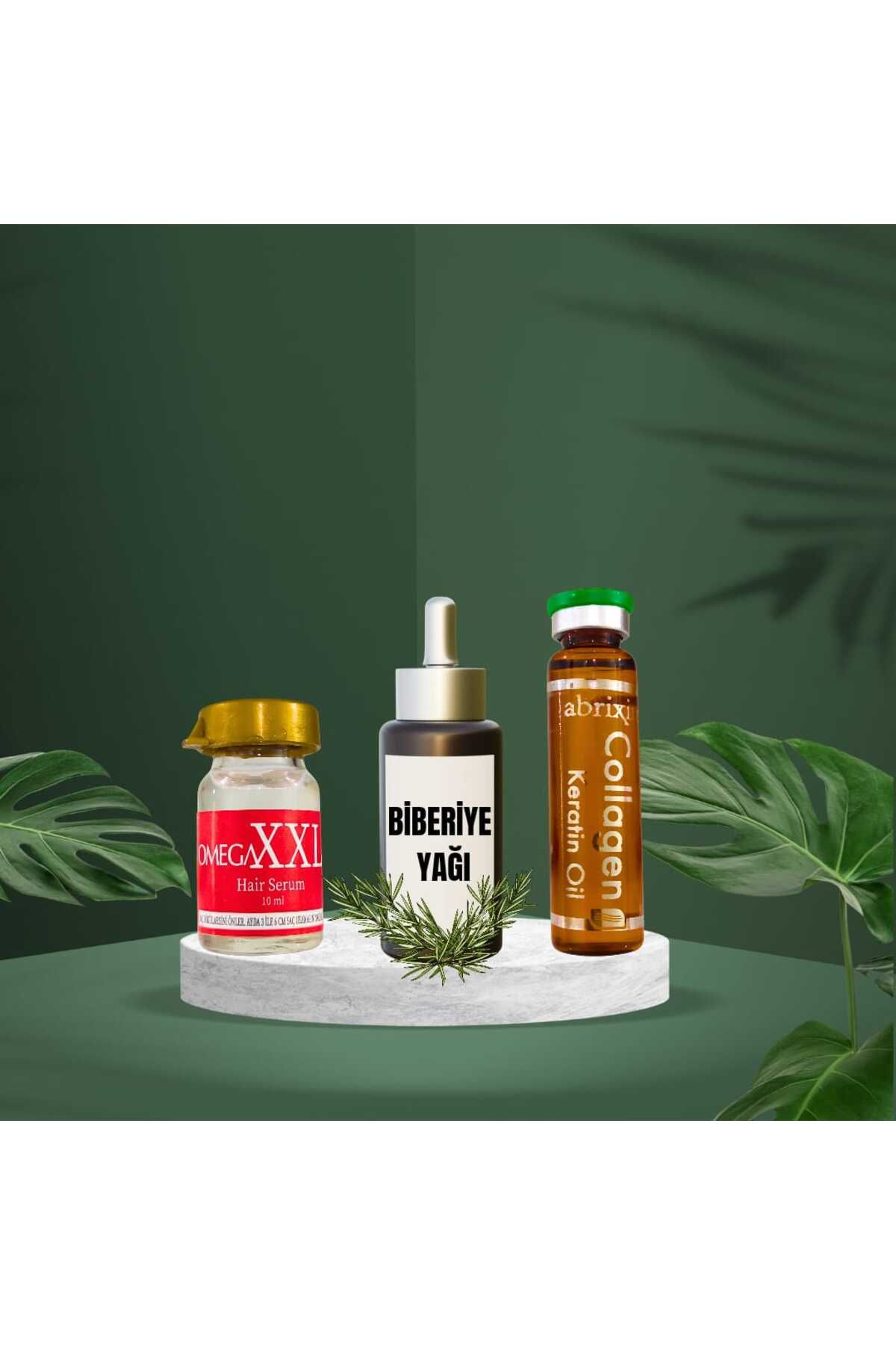 Abrixim Saç Bakım Seti Hızlı Sonuç Serum, Collegen Keratin Serum Ve Biber