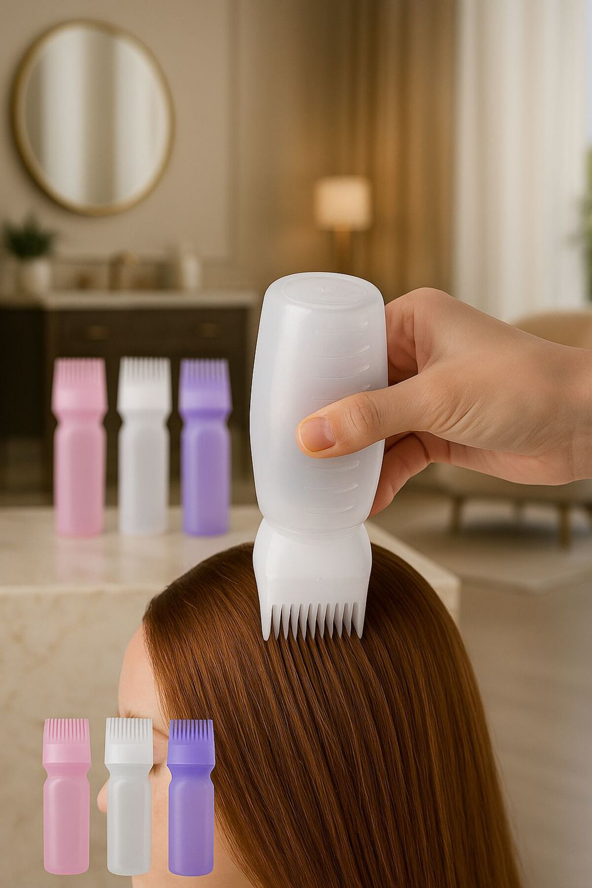 Saç Bakım ve Boya Losyonu Uygulama Tarağı – Sık Dişli Dağıtıcı Ba