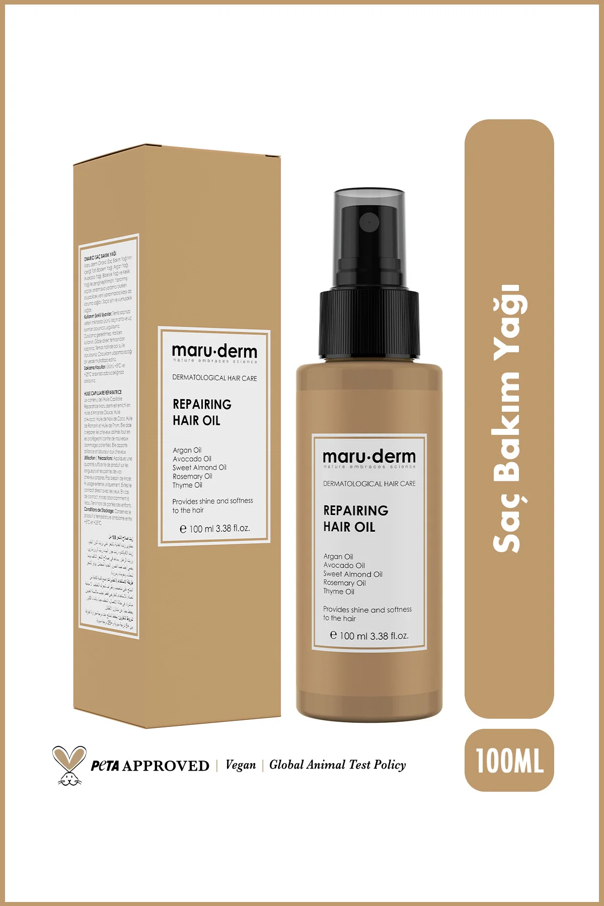 Saç Bakım Yağı 100 ML | Biberiye Yağı, Argan Yağı, Avokado & Keki