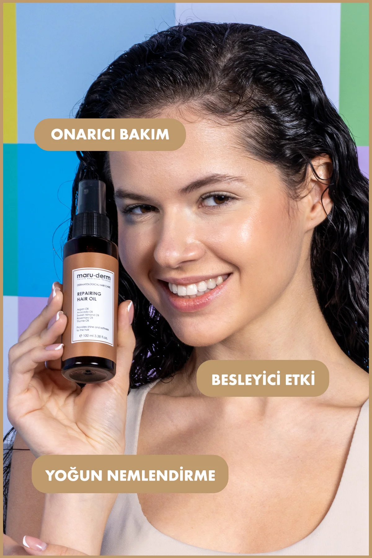 Saç Bakım Yağı 100 ML | Biberiye Yağı, Argan Yağı, Avokado & Keki