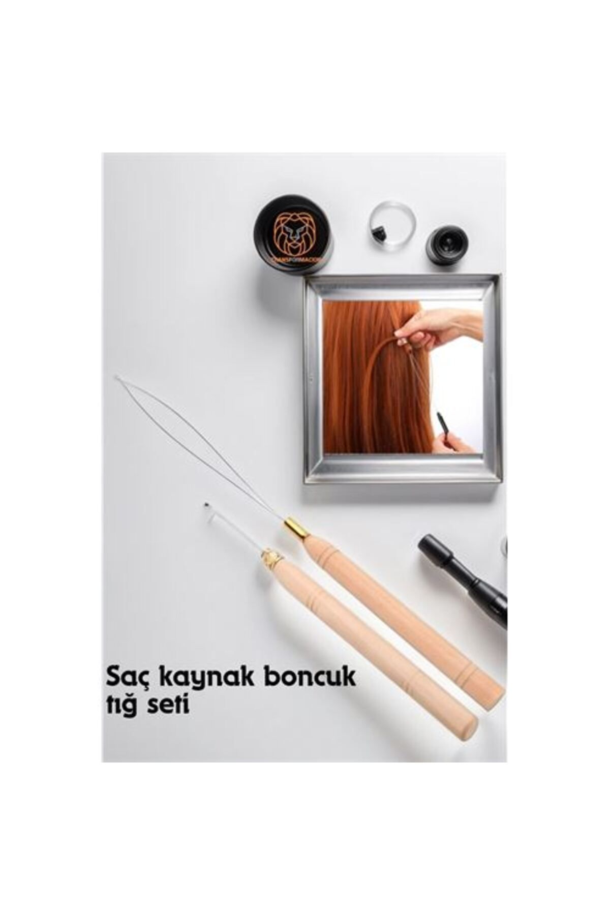 Modacar Saç Boncuk Uzatma Keratin Tığı Misina Seti