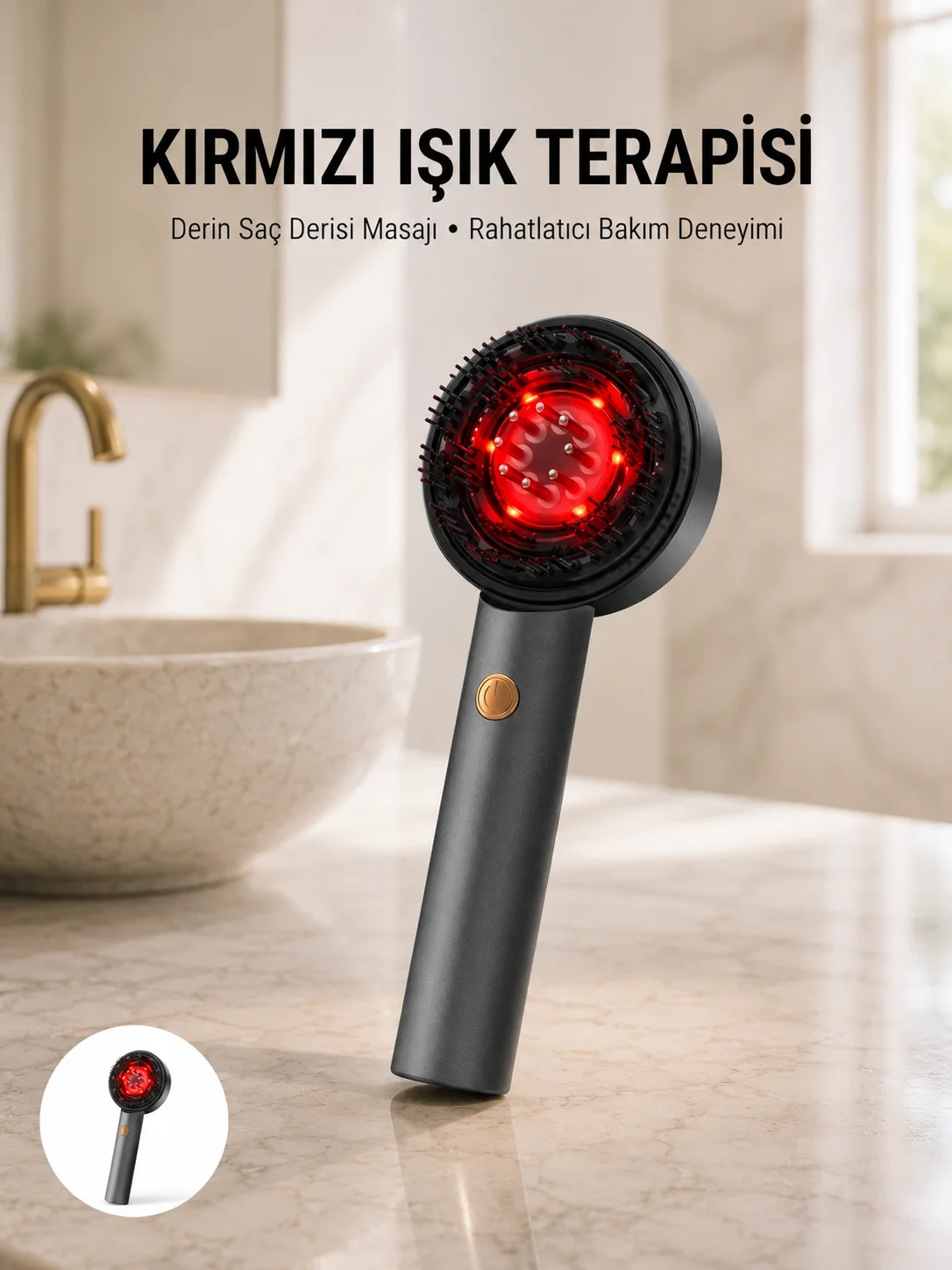 Saç Büyüme Destekleyici Elektrikli Masaj Tarak Yağ Aplikatörlü Yeni Nesil