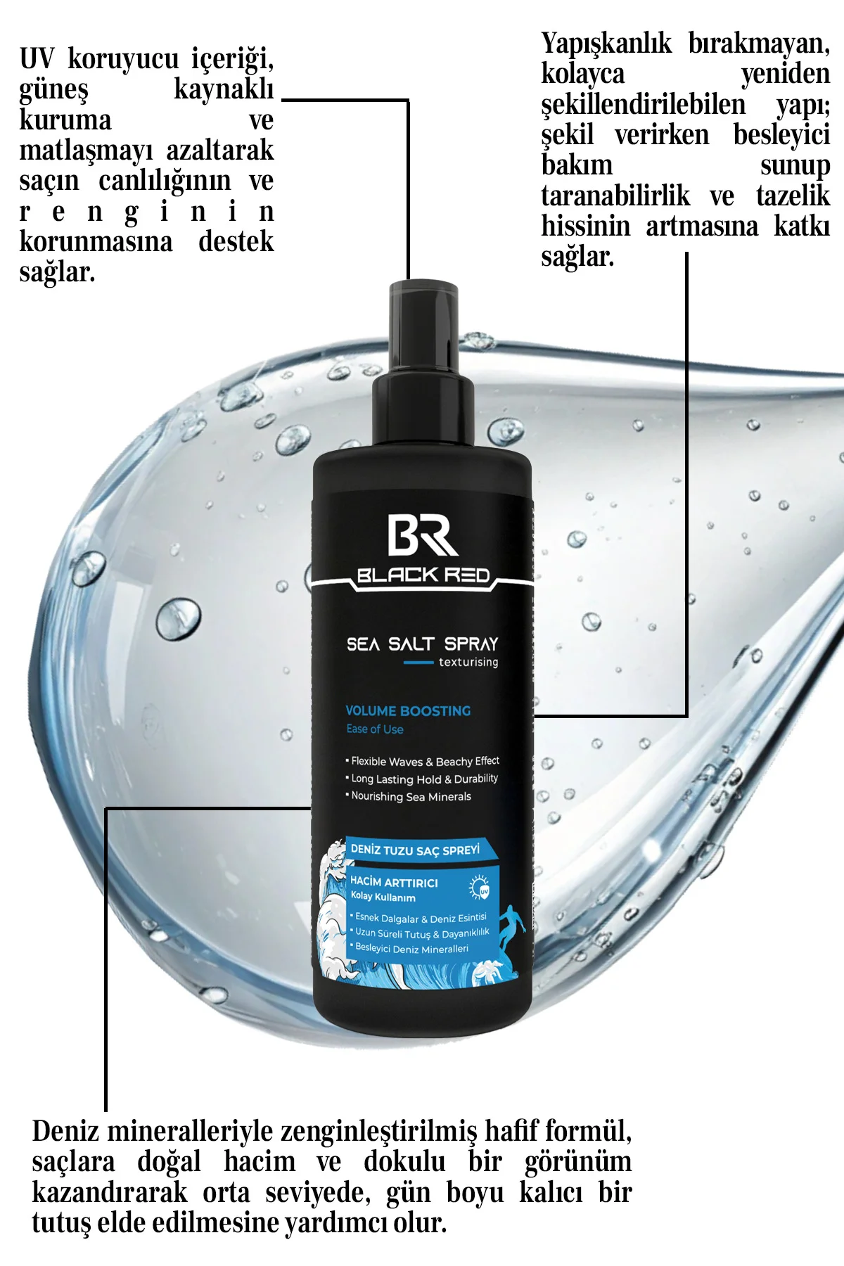Saç Deniz Tuzu Spreyi - Sea Salt Spray Orta Tutuşlu Hacimlendirir Anti Uv Saç Şekillendirici Fiyatı, Yorumları ve Özellikleri