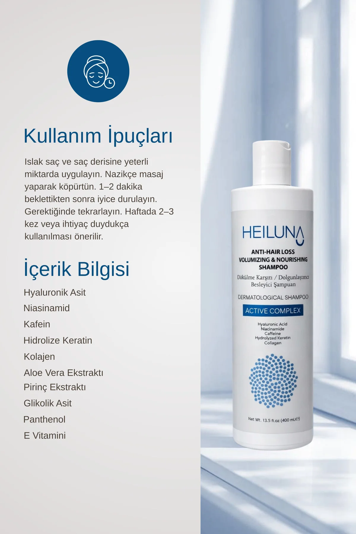 Saç Dökülme Karşıtı Şampuan Kolajen ve Keratin Destekli 400 ml