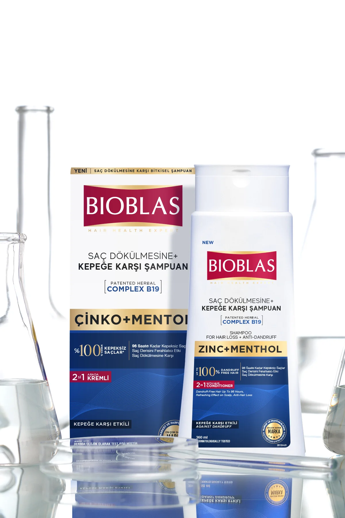 Saç Dökülmesi + Kepek Karşıtı Şampuan – Çinko, Mentol, Kremli 360 ML