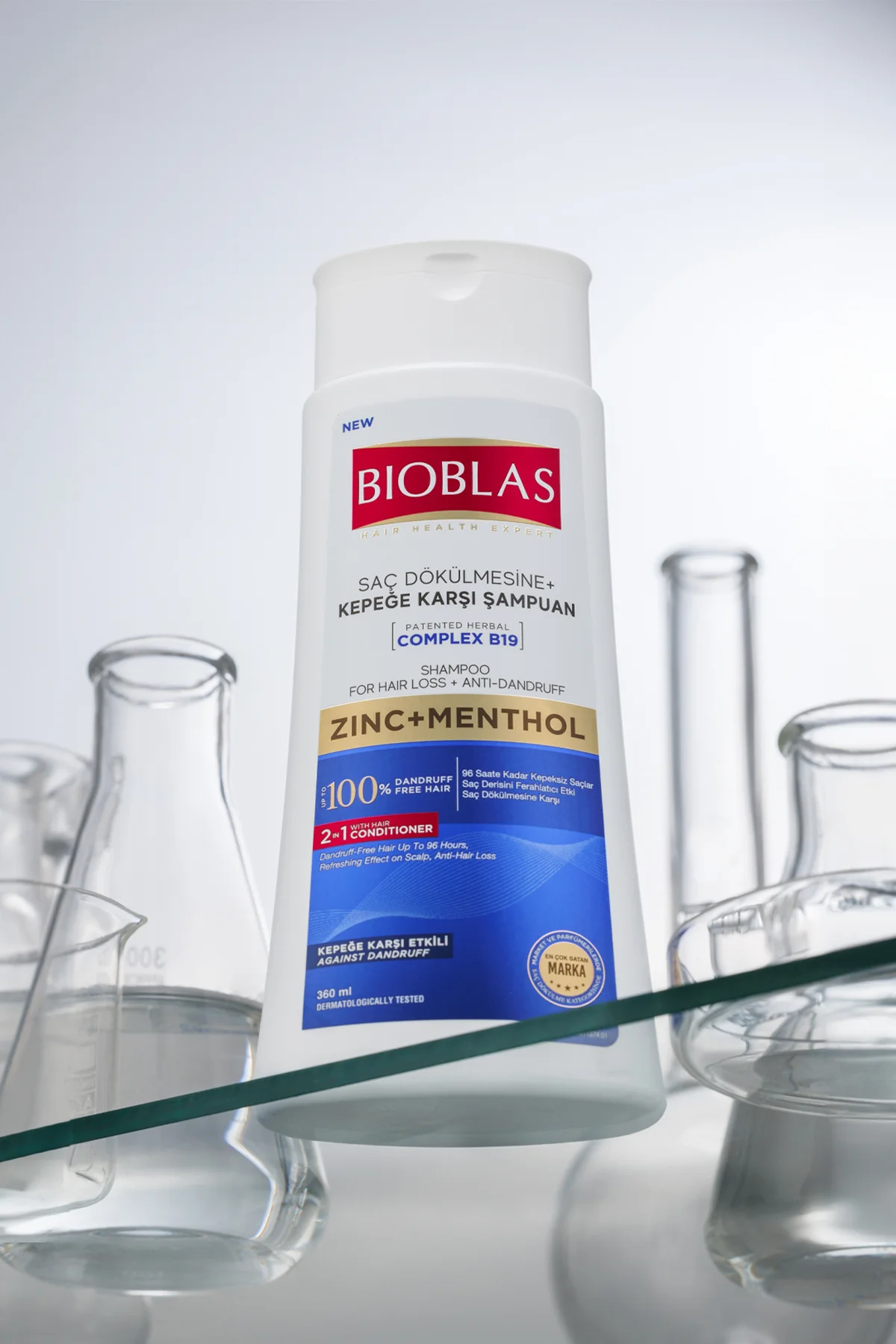 Saç Dökülmesi + Kepek Karşıtı Şampuan – Çinko, Mentol, Kremli 360 ML