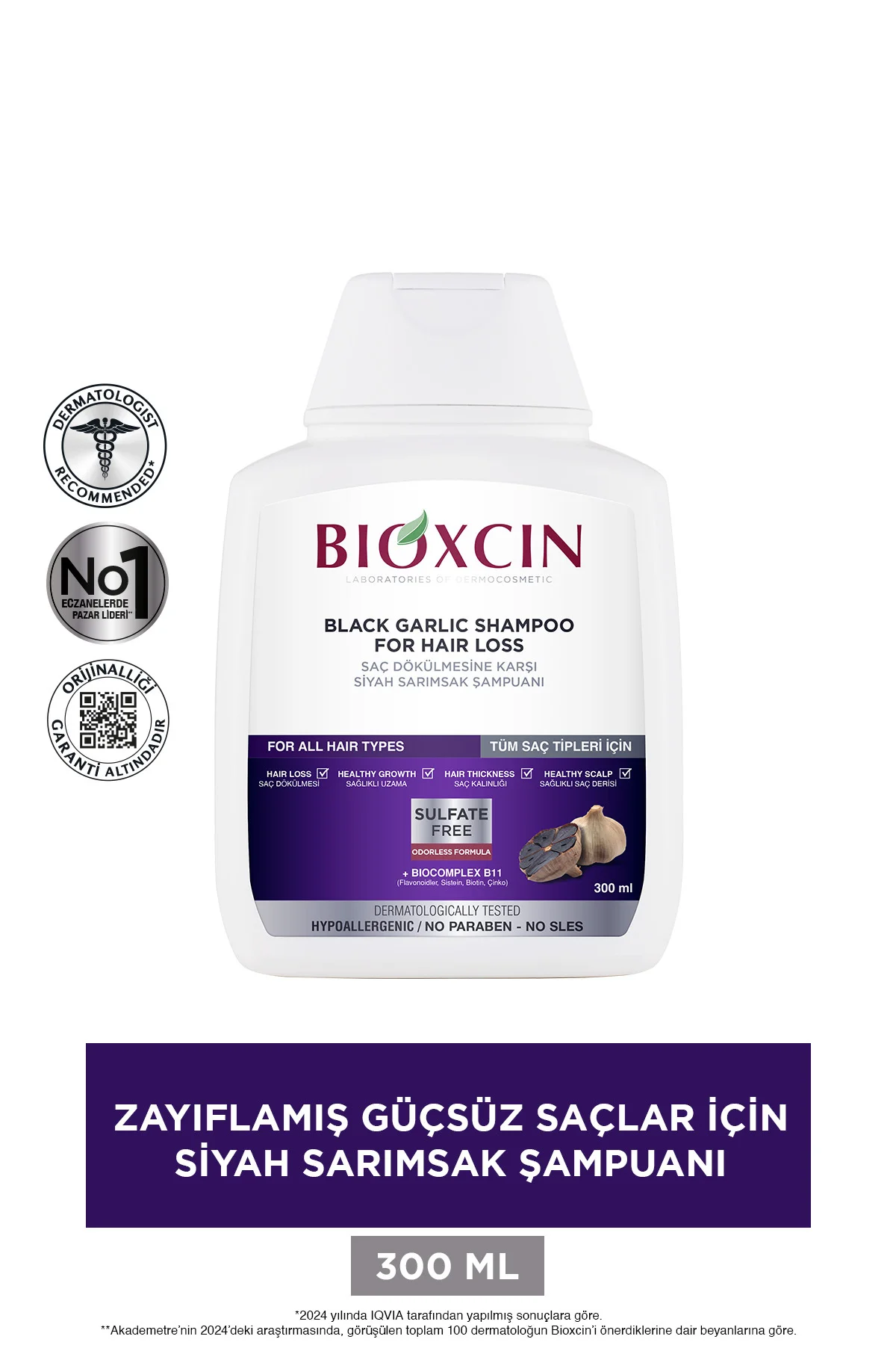 Saç Dökülmesine Karşı Siyah Sarımsak 300 ml 3 Al 2 Öde Şampuan