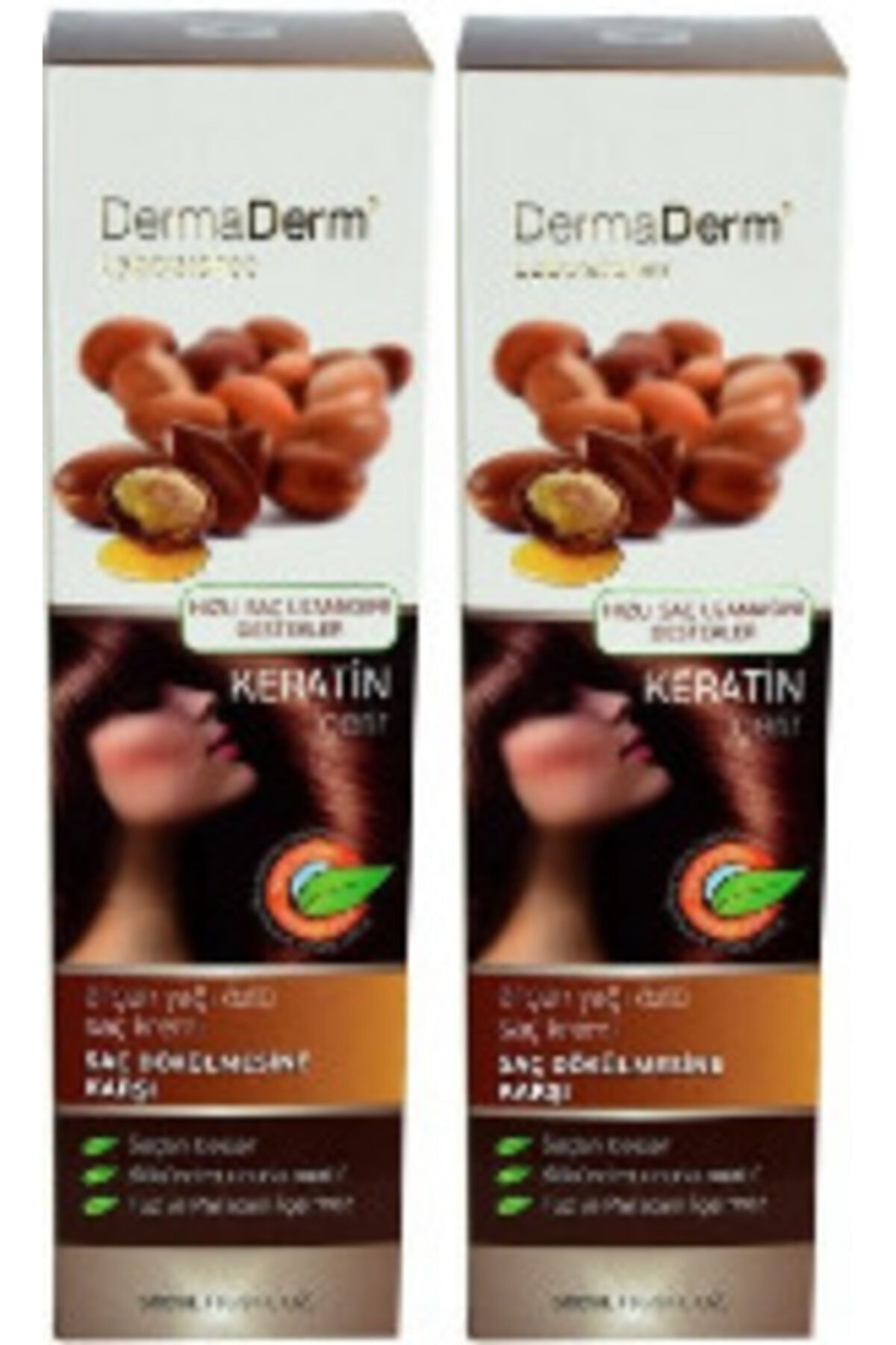 Dermaderm Saç Dökülmesine Karşı Argan Yağı Özlü Saç Kremi 500 Ml (2 Adet)
