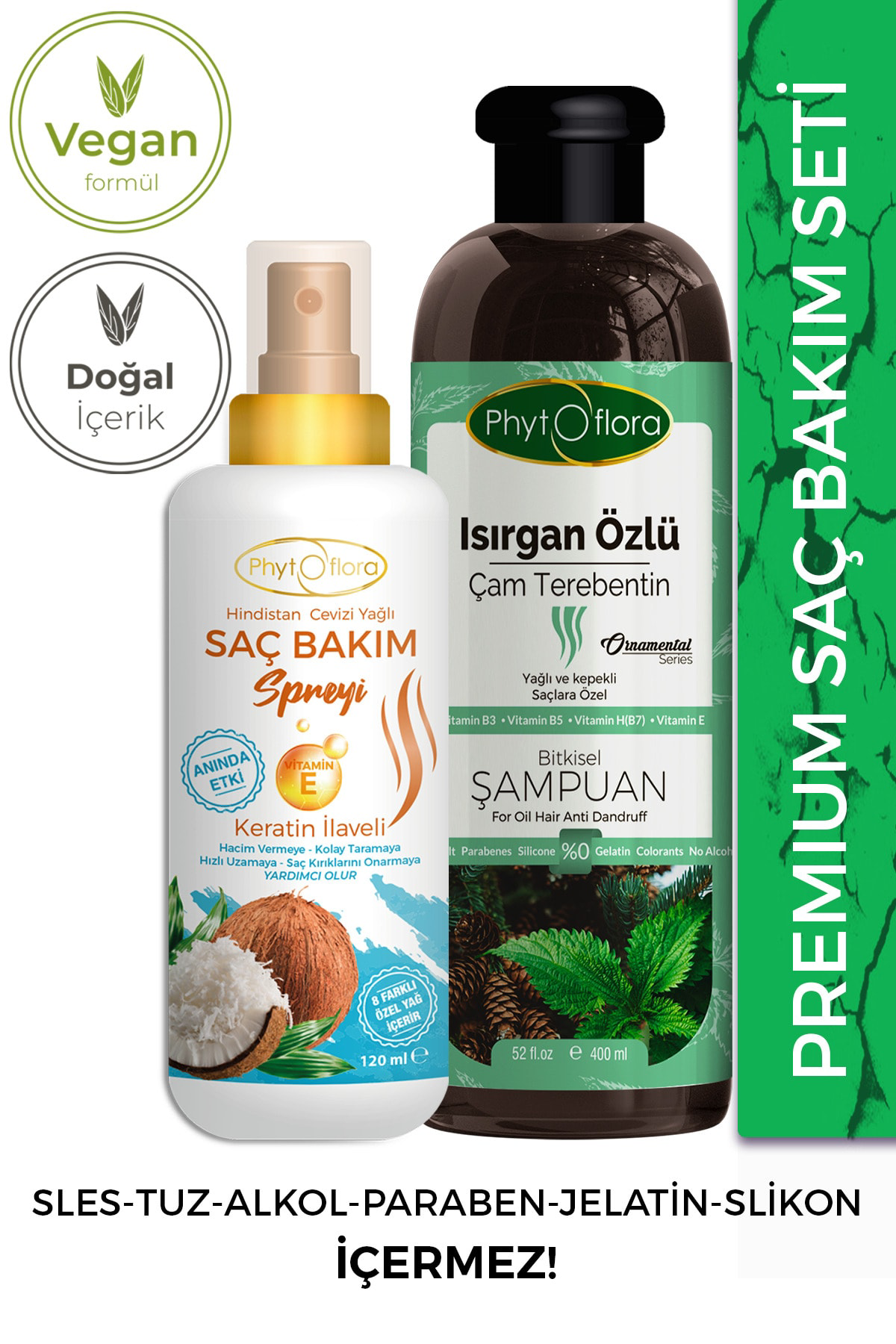 Phytoflora Saç Dökülmesine Karşı Tuzsuz Şampuan İsırgan Şampuanı Ve Hindista