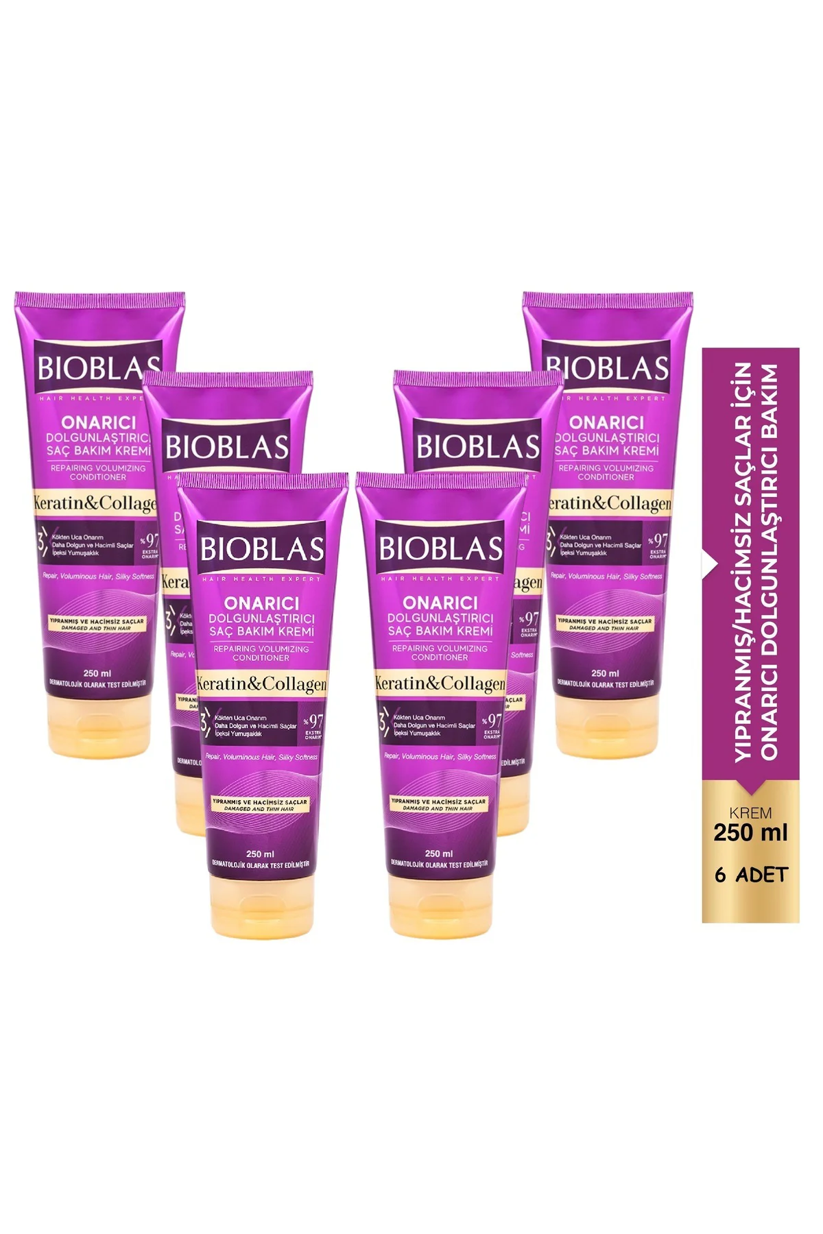 Saç Dökülmesine Karşı Collagen&Keratin Bakım Kremi 250 ml 6 adet