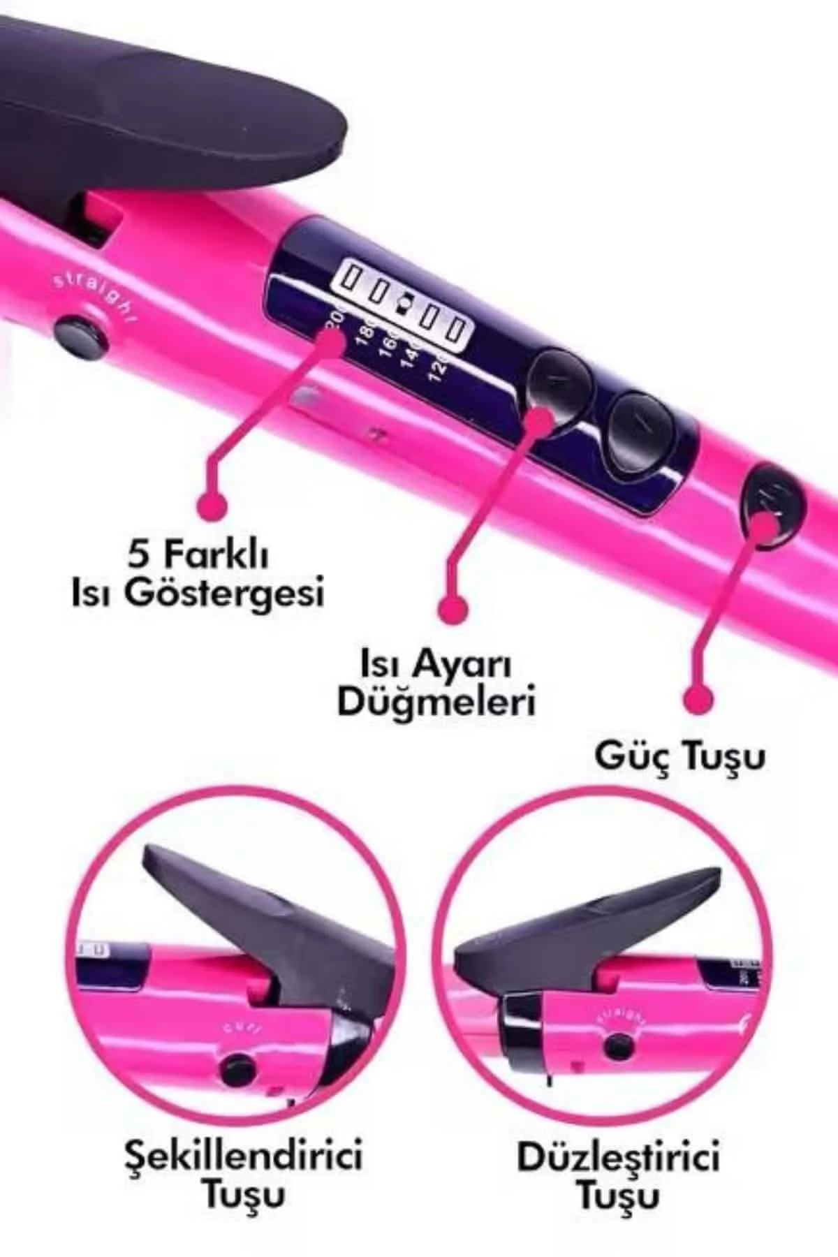 Saç Düzleştirici Şekillendirici Saç Maşası İkili Şekillendirici Isı Ayarlı Saç Düzleştirici Şekillendirici Saç Maşası İkili Şekillendirici Isı Ayarlı