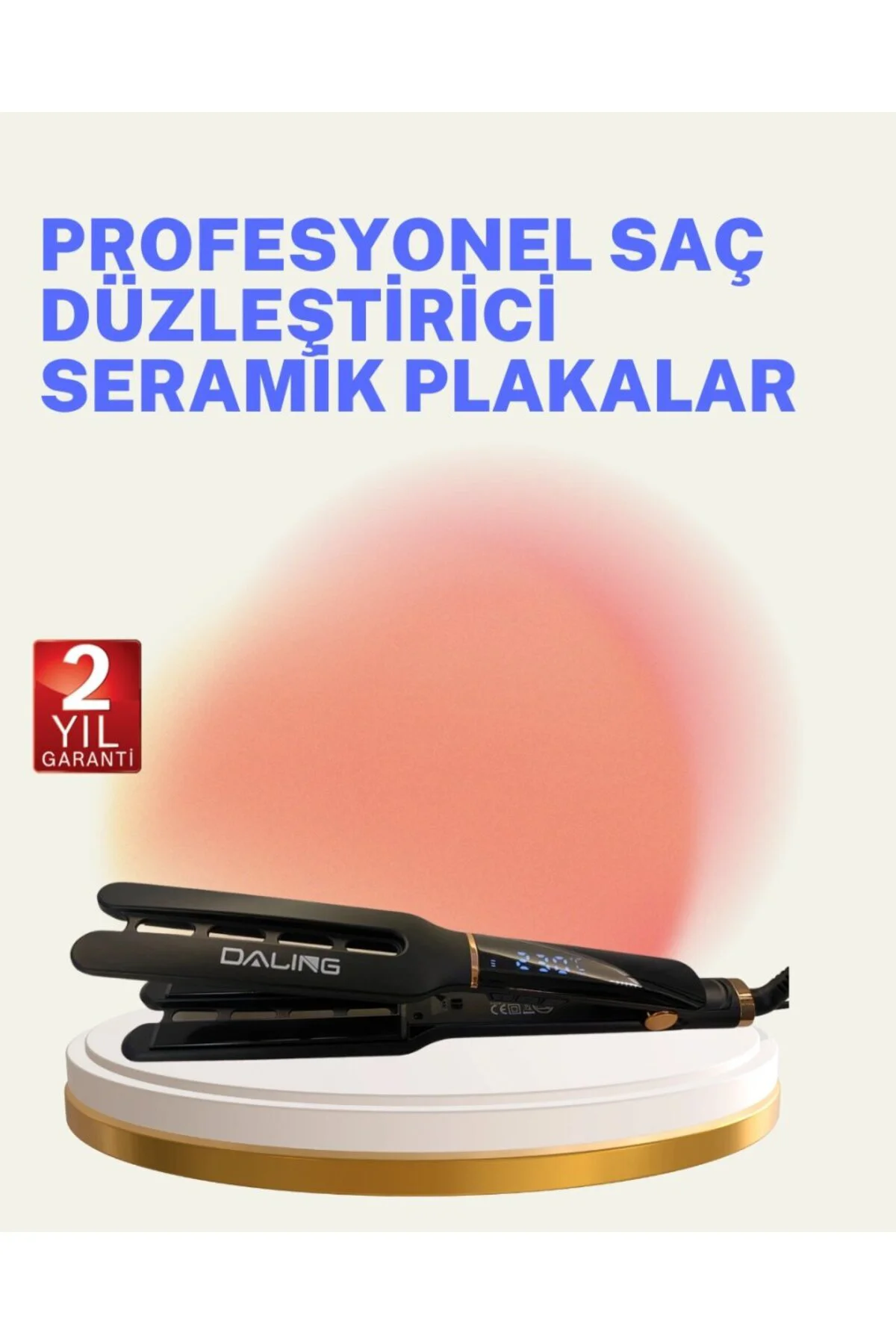 Saç Düzleştirici Seramik Plakalı 230c Hızlı Isınma 360° Kablo