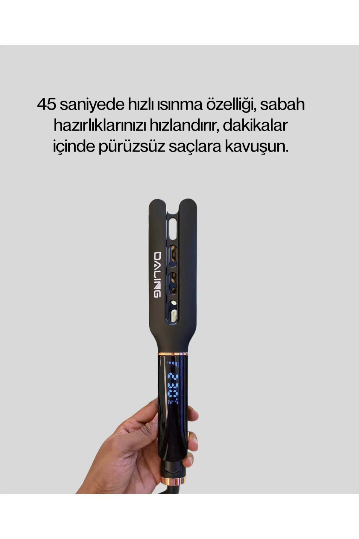 Saç Düzleştirici Seramik Plakalı 230C Hızlı Isınma 360° Kablo