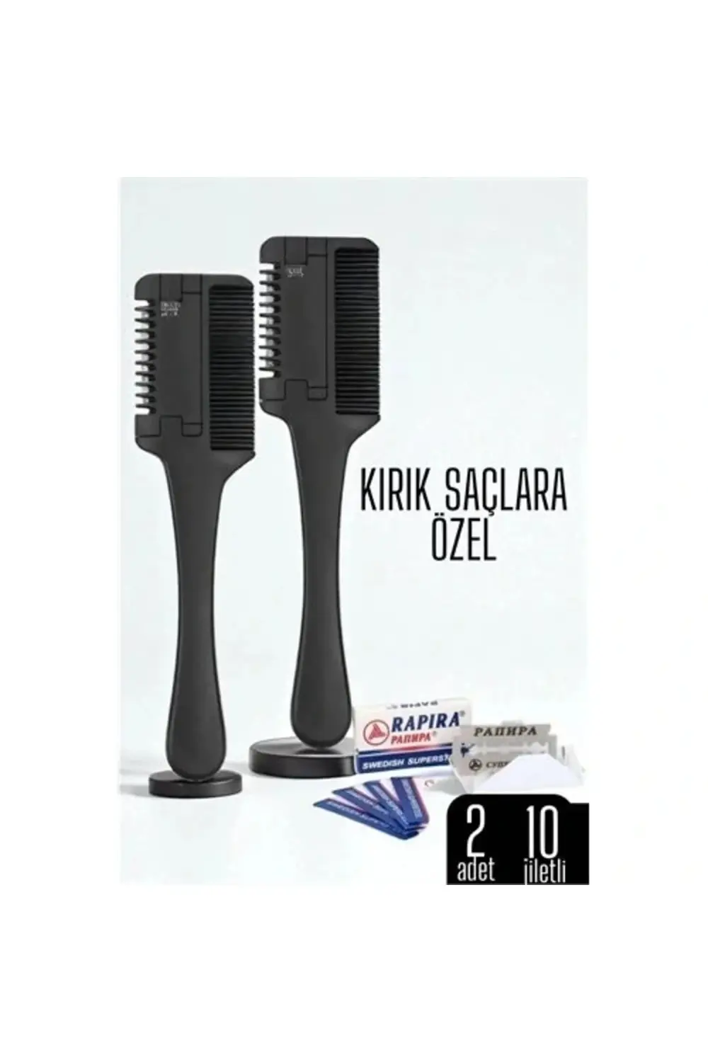 Saç İnceltme ve Şekillendirme Tarağı Çift Fonksiyonlu Saç Kırığı