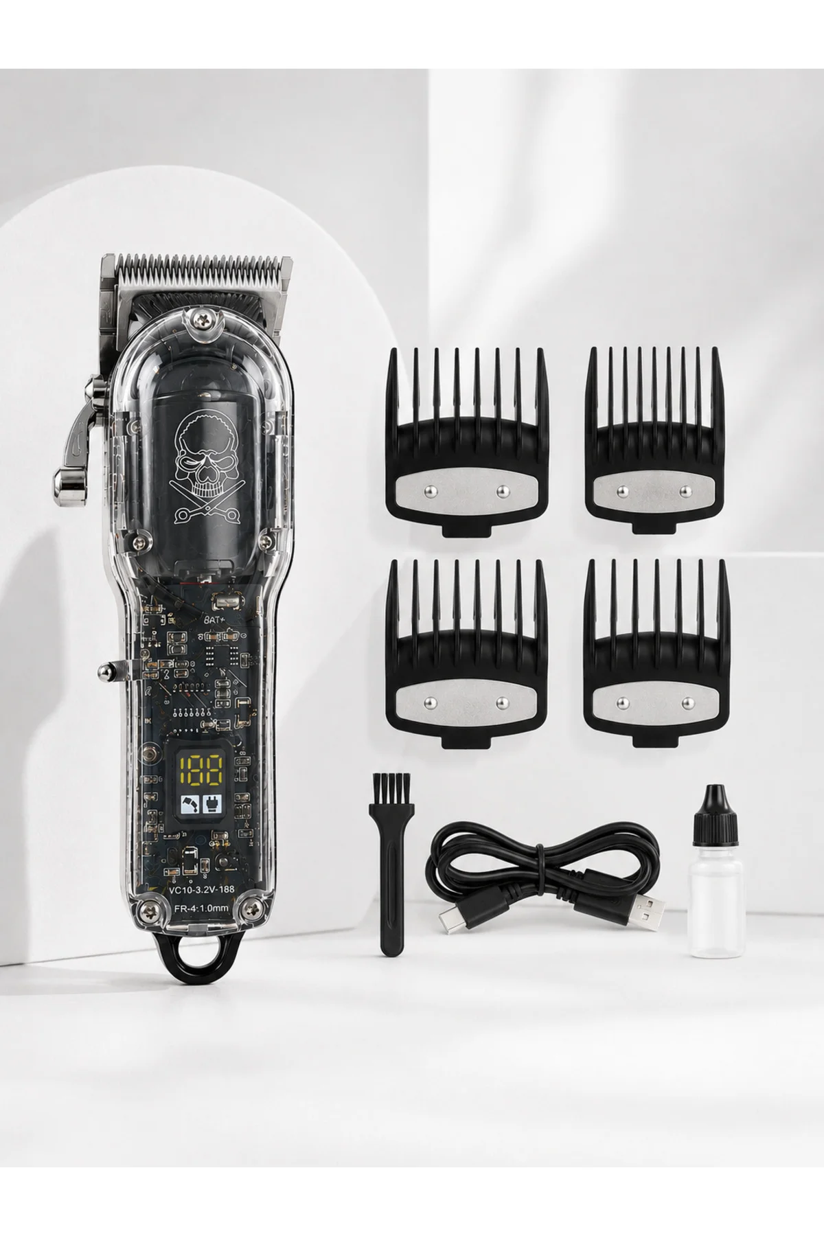 Saç Kesme Ve Tıraş Makinesi 4 Kılavuz Taraklı Ayarlanabilir Bıçaklı Lcd Ekranlı Şarj Edilebilir Prof Saç Kesme Ve Tıraş Makinesi 4 Kılavuz Taraklı Ayarlanabilir Bıçaklı Lcd Ekranlı Şarj Edilebilir Prof - Görsel 3