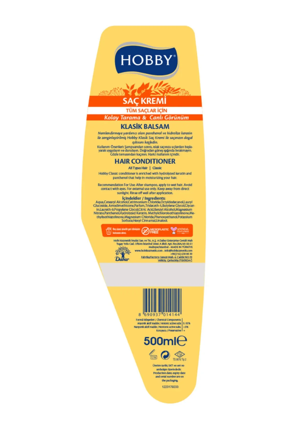 Saç Kremi Klasik Balsam Kolay Tarama 500 ml