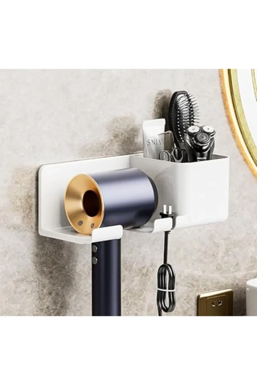 Saç Kurutma Makinesi ve Eşya Düzenleyici Beyaz Renk
